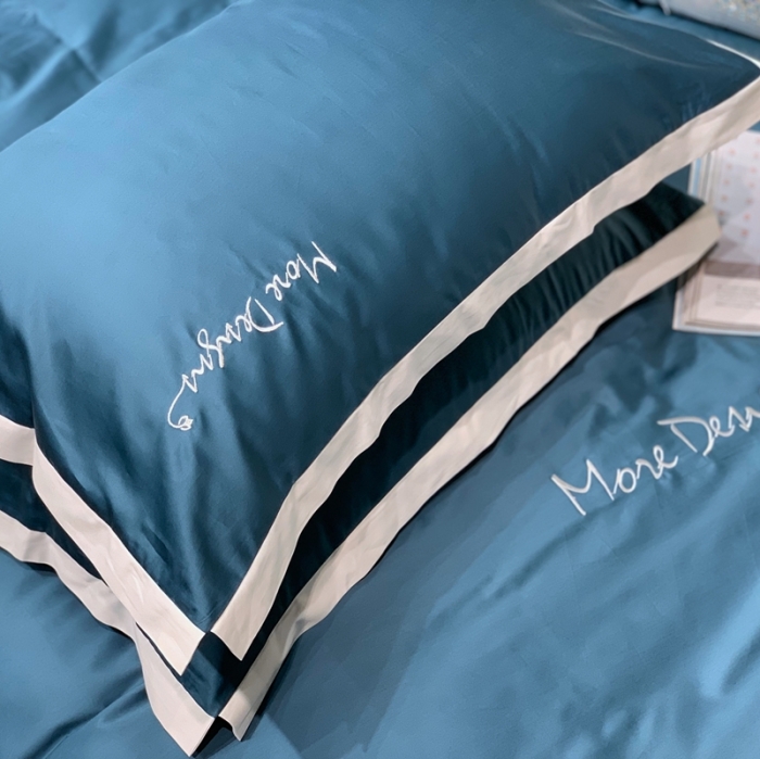 91家纺网 家纺一手货源 找家纺 缔缦家纺 2022新款100支长绒棉福利跑量款四件套-年华 海军蓝