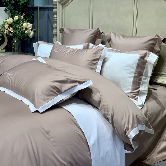 91家纺网 家纺一手货源 找家纺 缔缦家纺 2022新款100支长绒棉福利跑量款四件套-年华 卡其