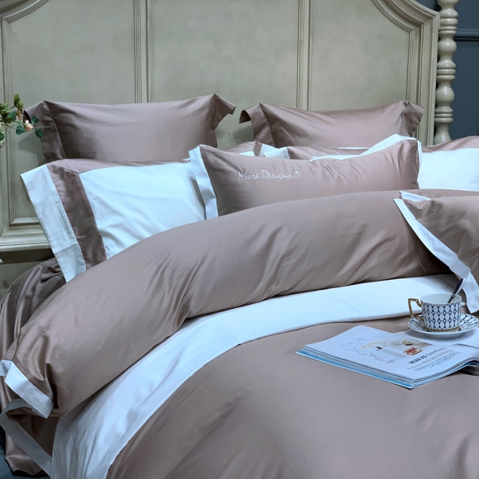 91家纺网 家纺一手货源 找家纺 缔缦家纺 2022新款100支长绒棉福利跑量款四件套-年华 卡其