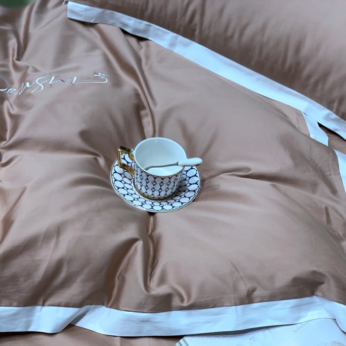 91家纺网 家纺一手货源 找家纺 缔缦家纺 2022新款100支长绒棉福利跑量款四件套-年华 卡其