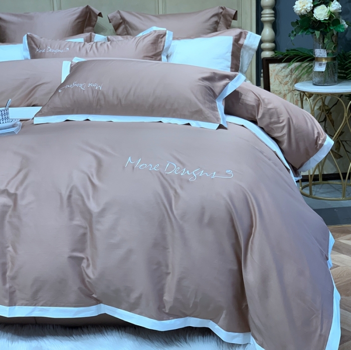 91家纺网 家纺一手货源 找家纺 缔缦家纺 2022新款100支长绒棉福利跑量款四件套-年华 卡其