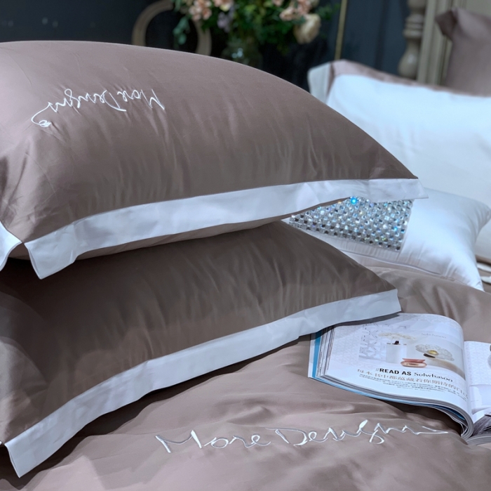 91家纺网 家纺一手货源 找家纺 缔缦家纺 2022新款100支长绒棉福利跑量款四件套-年华 卡其