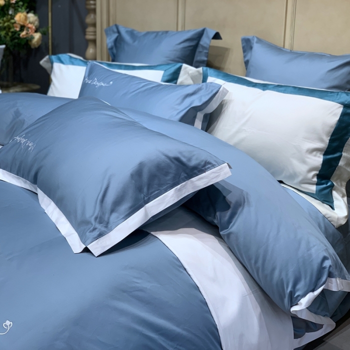 91家纺网 家纺一手货源 找家纺 缔缦家纺 2022新款100支长绒棉福利跑量款四件套-年华 蓝灰