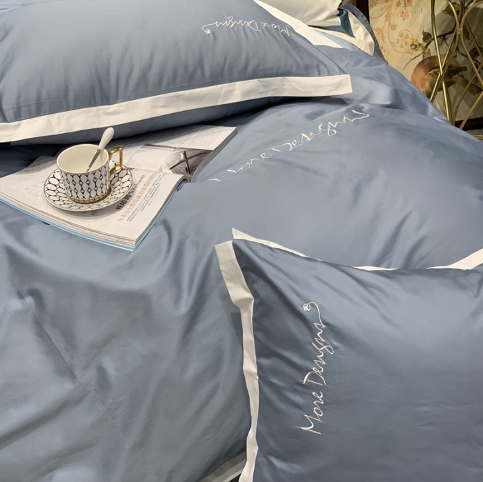 91家纺网 家纺一手货源 找家纺 缔缦家纺 2022新款100支长绒棉福利跑量款四件套-年华 蓝灰