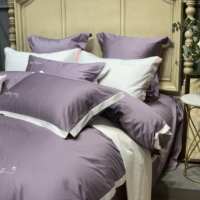 91家纺网 家纺一手货源 找家纺 缔缦家纺 2022新款100支长绒棉福利跑量款四件套-年华 梦幻紫