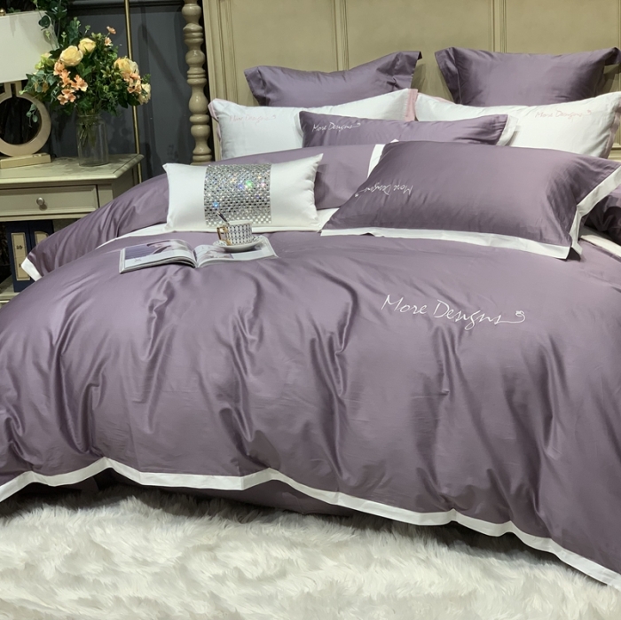 91家纺网 家纺一手货源 找家纺 缔缦家纺 2022新款100支长绒棉福利跑量款四件套-年华 梦幻紫