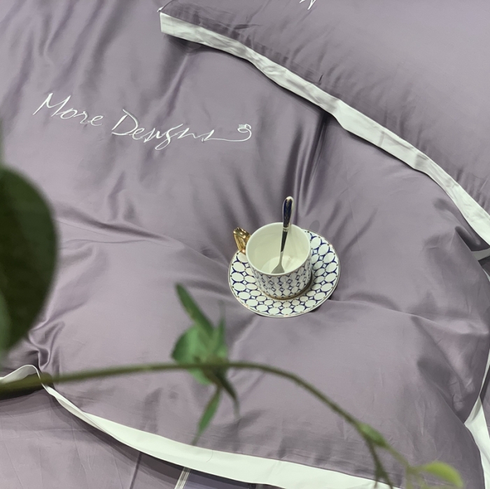 91家纺网 家纺一手货源 找家纺 缔缦家纺 2022新款100支长绒棉福利跑量款四件套-年华 梦幻紫