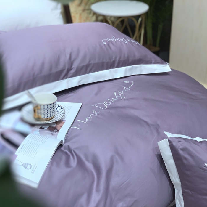 91家纺网 家纺一手货源 找家纺 缔缦家纺 2022新款100支长绒棉福利跑量款四件套-年华 梦幻紫