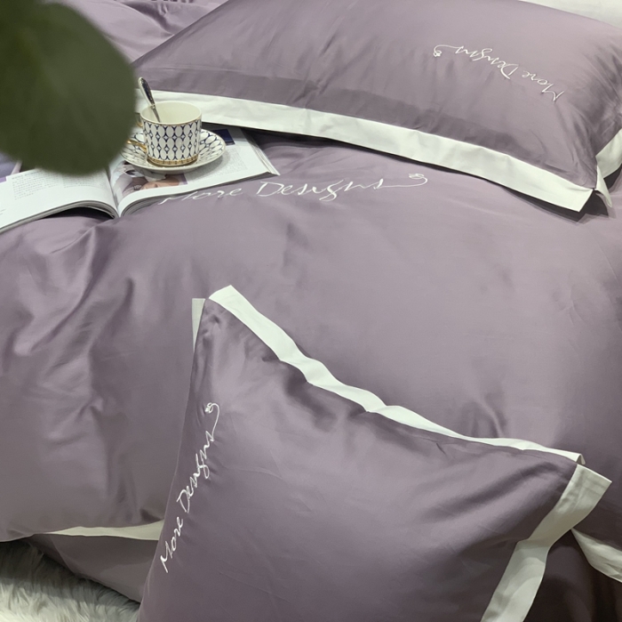 91家纺网 家纺一手货源 找家纺 缔缦家纺 2022新款100支长绒棉福利跑量款四件套-年华 梦幻紫