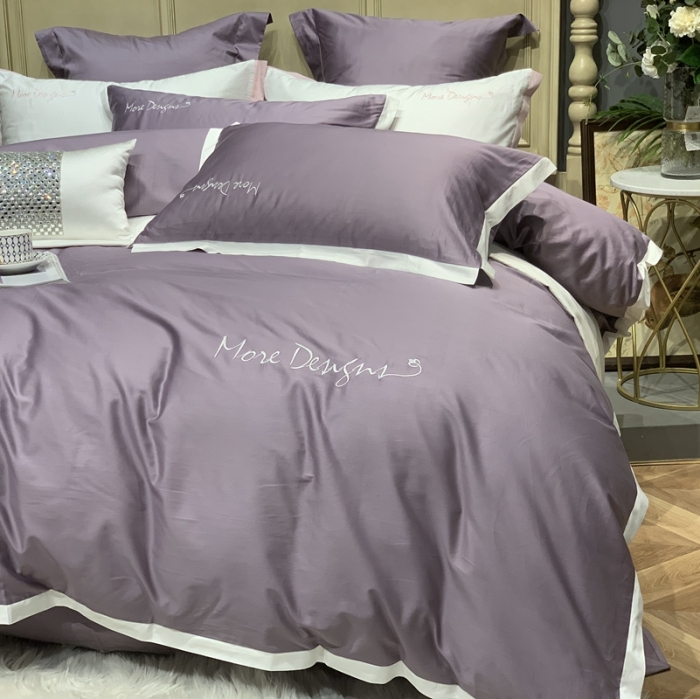 91家纺网 家纺一手货源 找家纺 缔缦家纺 2022新款100支长绒棉福利跑量款四件套-年华 梦幻紫