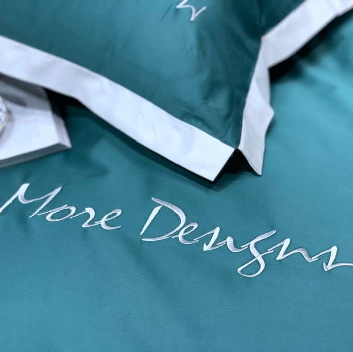 91家纺网 家纺一手货源 找家纺 缔缦家纺 2022新款100支长绒棉福利跑量款四件套-年华 墨绿