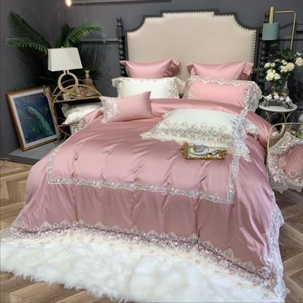 总 缔缦家纺 2022新款100支长绒棉蕾丝系列四件套-蕊初