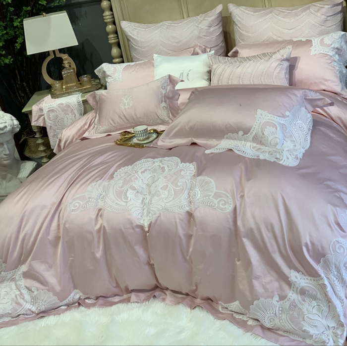 91家纺网 家纺一手货源 找家纺 总 缔缦家纺 2022新款100支长绒棉蕾丝系列四件套-塞拉