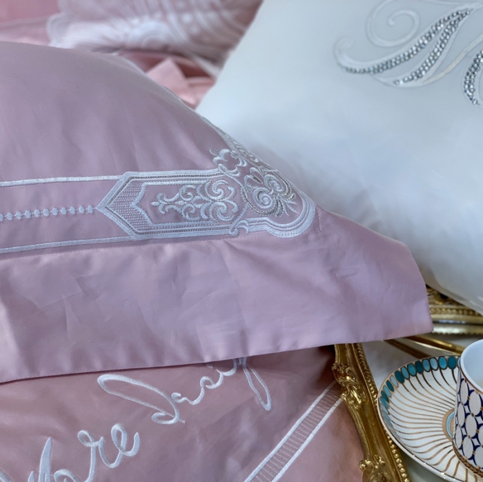 91家纺网 家纺一手货源 找家纺 总 缔缦家纺 2022新款100支长绒棉蕾丝系列四件套-塞拉