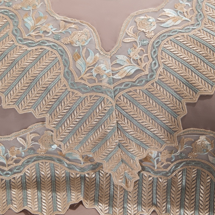 91家纺网 家纺一手货源 找家纺 缔缦家纺 2022新款100支长绒棉蕾丝系列四件套-莫奈 果玉