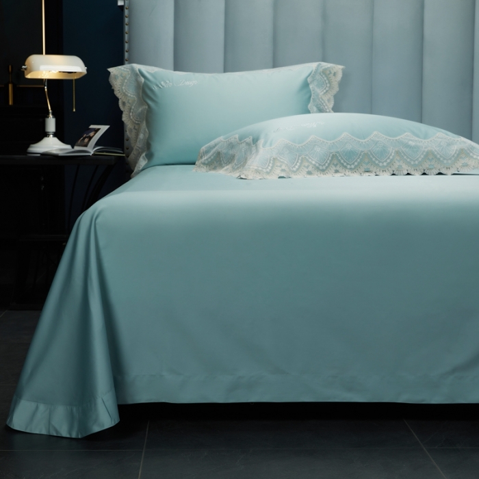 91家纺网 家纺一手货源 找家纺 总 缔缦家纺 2022新款100支长绒棉蕾丝系列四件套-慕斯