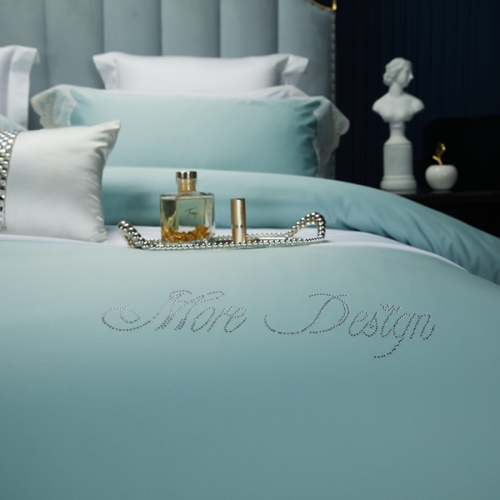 91家纺网 家纺一手货源 找家纺 总 缔缦家纺 2022新款100支长绒棉蕾丝系列四件套-慕斯