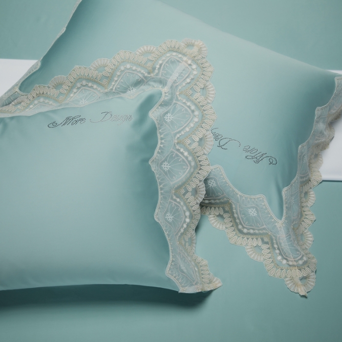 91家纺网 家纺一手货源 找家纺 总 缔缦家纺 2022新款100支长绒棉蕾丝系列四件套-慕斯