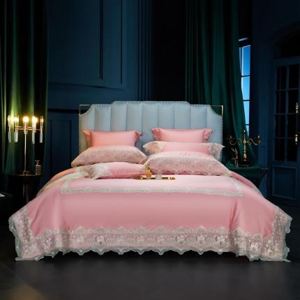 总 缔缦家纺 2022新款100支长绒棉蕾丝系列四件套-蕊初