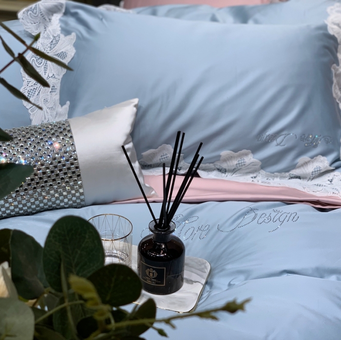 91家纺网 家纺一手货源 找家纺 总 缔缦家纺 2022新款100支长绒棉蕾丝系列四件套-莎桦