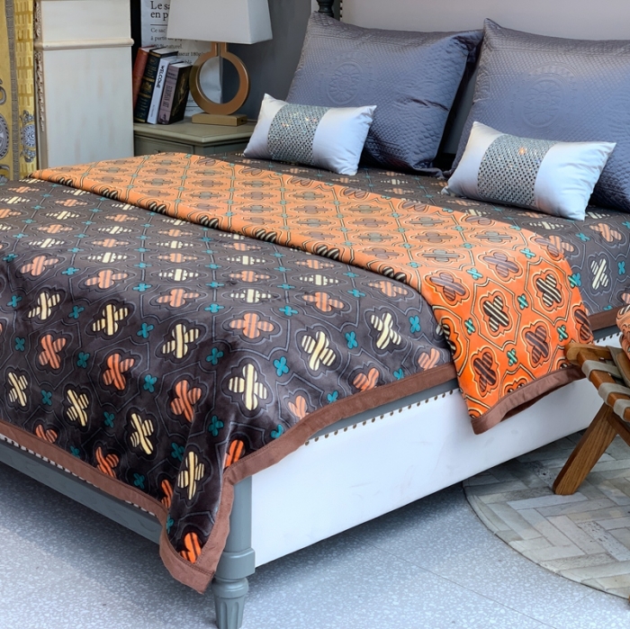 91家纺网 家纺一手货源 找家纺 缔缦家纺 2022新型AB版复合毛毯 都柏林