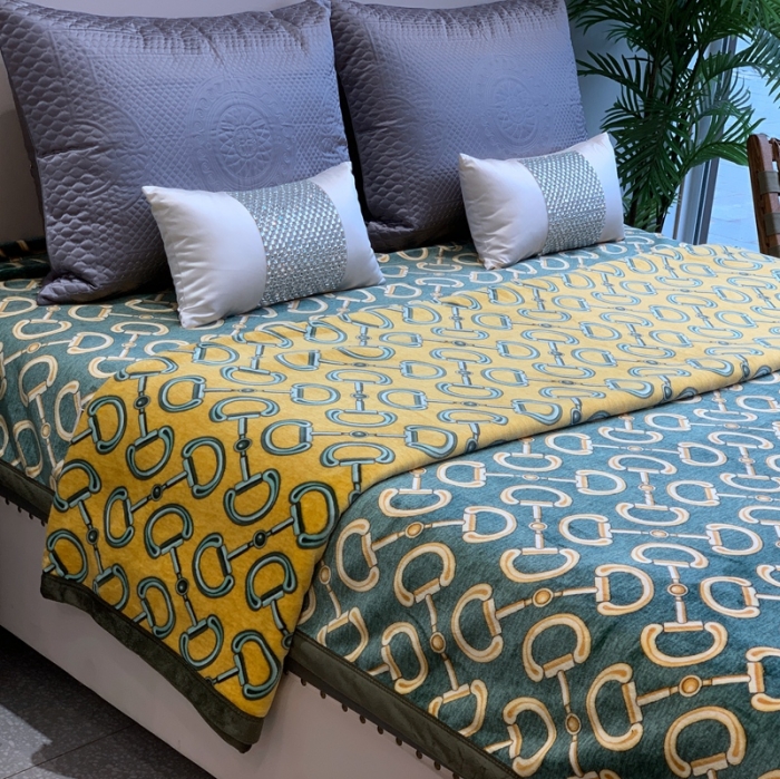 91家纺网 家纺一手货源 找家纺 缔缦家纺 2022新型AB版复合毛毯 米兰