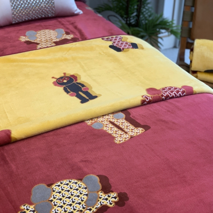 91家纺网 家纺一手货源 找家纺 缔缦家纺 2022新型AB版复合毛毯 瓦卡斯