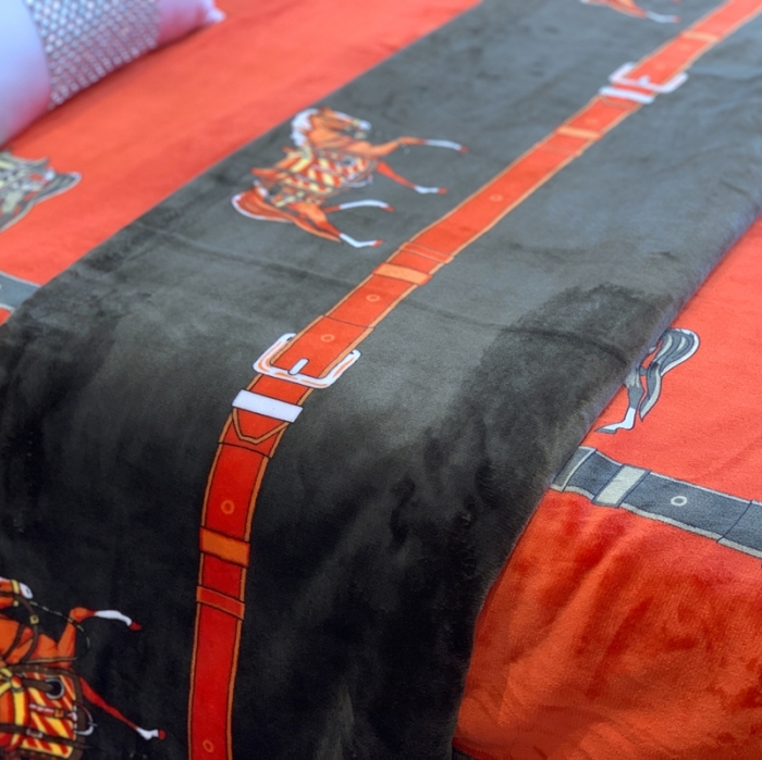 91家纺网 家纺一手货源 找家纺 缔缦家纺 2022新型AB版复合毛毯 一梦为马