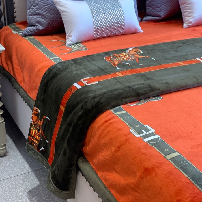 91家纺网 家纺一手货源 找家纺 缔缦家纺 2022新型AB版复合毛毯 一梦为马