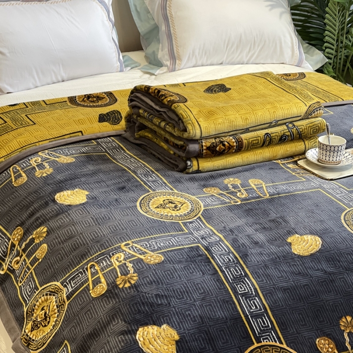 91家纺网 家纺一手货源 找家纺 缔缦家纺 2022新型AB版复合毛毯 克罗地