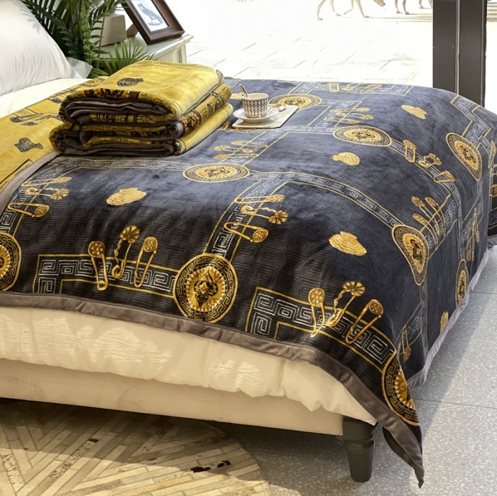 91家纺网 家纺一手货源 找家纺 缔缦家纺 2022新型AB版复合毛毯 克罗地