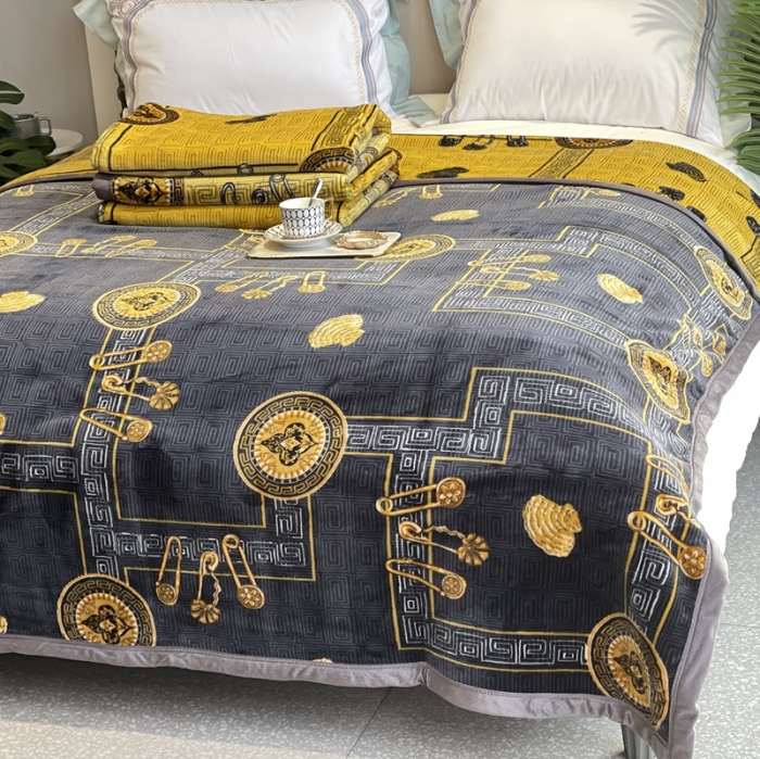 91家纺网 家纺一手货源 找家纺 缔缦家纺 2022新型AB版复合毛毯 克罗地