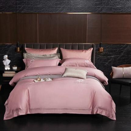 91家纺网 家纺一手货源 找家纺 （总）玖玖爱家纺2022新款120支长绒棉全棉贡缎绣花四件套