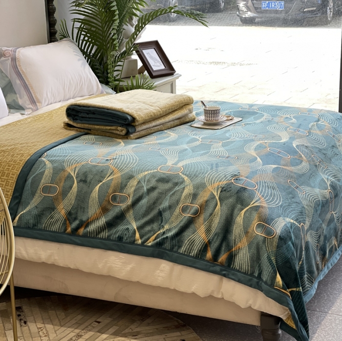 91家纺网 家纺一手货源 找家纺 缔缦家纺 2022新型AB版复合毛毯 西奥多