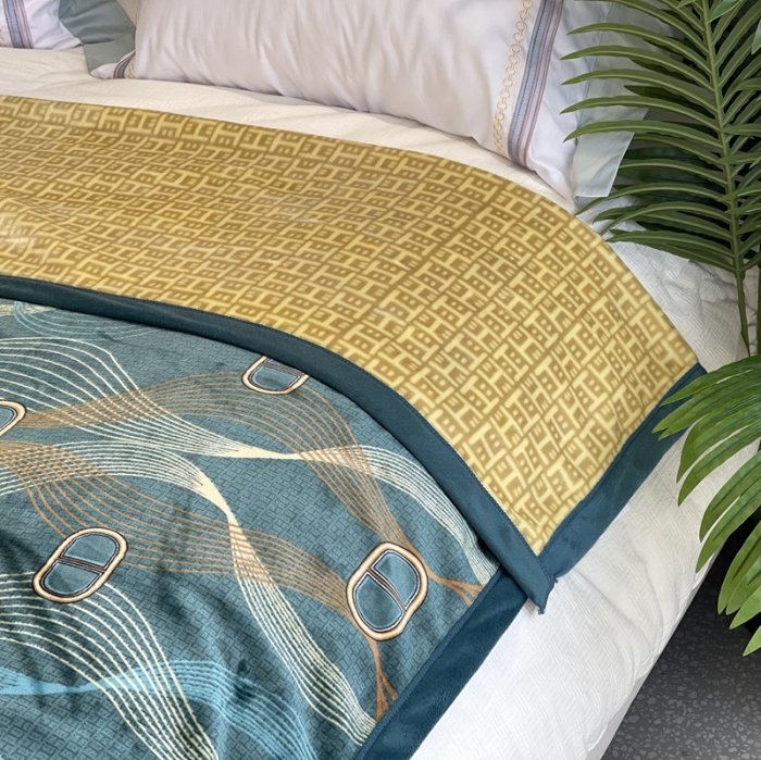 91家纺网 家纺一手货源 找家纺 缔缦家纺 2022新型AB版复合毛毯 西奥多