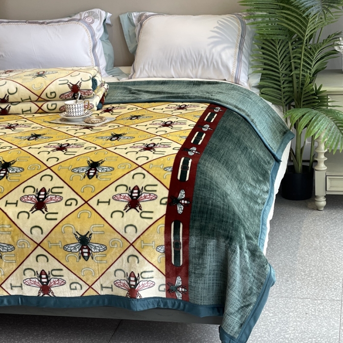 91家纺网 家纺一手货源 找家纺 缔缦家纺 2022新型AB版复合毛毯 尤朵拉