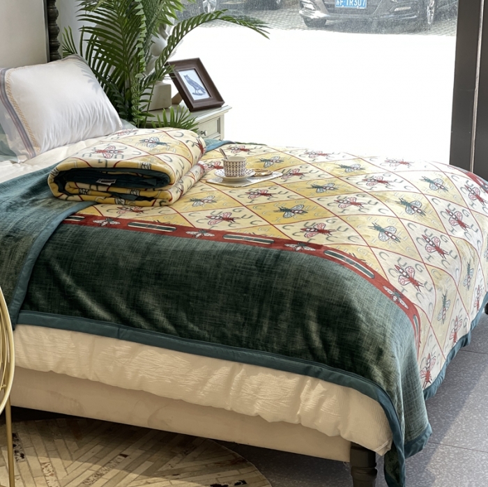 91家纺网 家纺一手货源 找家纺 缔缦家纺 2022新型AB版复合毛毯 尤朵拉