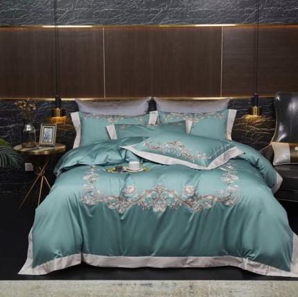 91家纺网 家纺一手货源 找家纺 总玖玖爱家纺 2022新款120支美棉重工刺绣盛世王朝四件套