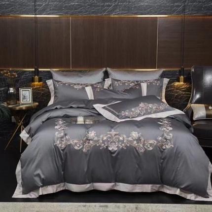 91家纺网 家纺一手货源 找家纺 总玖玖爱家纺 2022新款120支美棉重工刺绣盛世王朝四件套