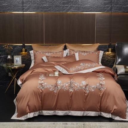 91家纺网 家纺一手货源 找家纺 总玖玖爱家纺 2022新款120支美棉重工刺绣盛世王朝四件套