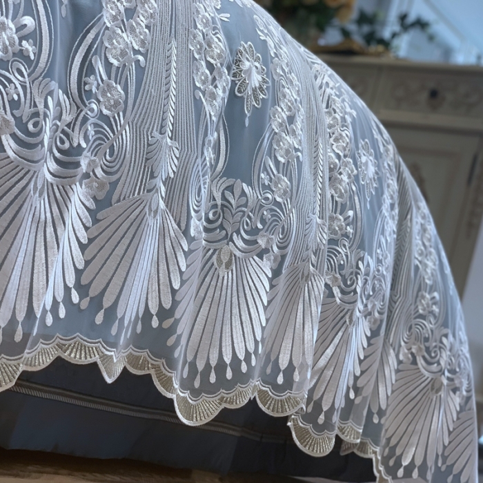 91家纺网 家纺一手货源 找家纺 缔缦家纺 2022新款重磅真丝棉系列四件套-爱丽丝 蓝