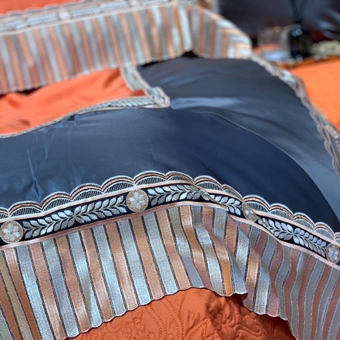 91家纺网 家纺一手货源 找家纺 缔缦家纺 2022新款重磅真丝棉系列四件套-北欧之旅 金橘