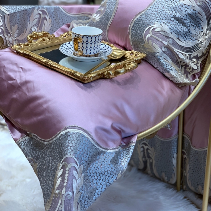 91家纺网 家纺一手货源 找家纺 （总）缔缦家纺 2022新款重磅真丝棉系列四件套-粉黛丽人