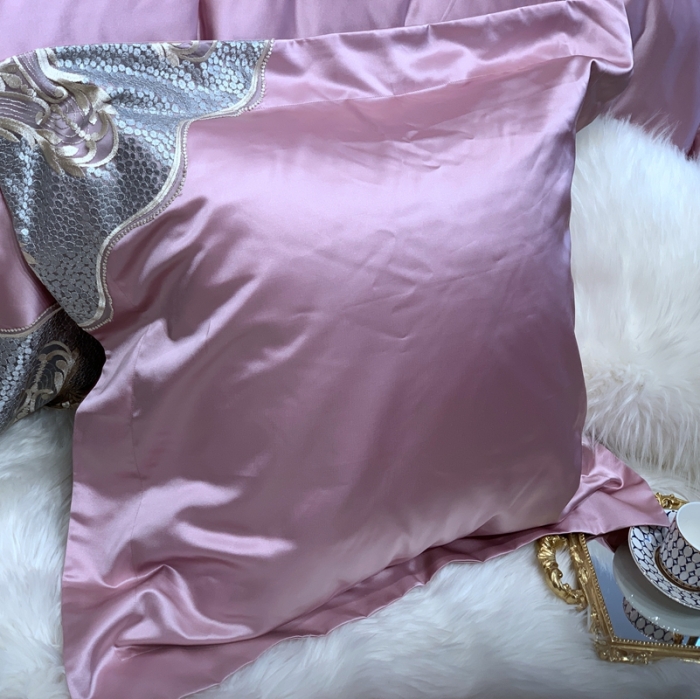 91家纺网 家纺一手货源 找家纺 （总）缔缦家纺 2022新款重磅真丝棉系列四件套-粉黛丽人