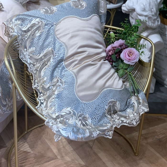 91家纺网 家纺一手货源 找家纺 缔缦家纺 2022新款重磅真丝棉系列四件套-粉黛丽人 香槟金