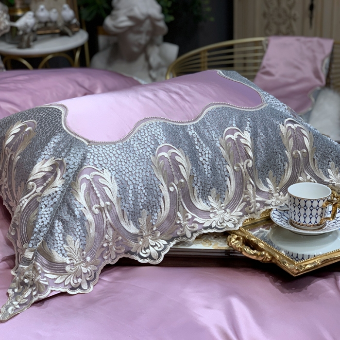 91家纺网 家纺一手货源 找家纺 缔缦家纺 2022新款重磅真丝棉系列四件套-粉黛丽人 粉