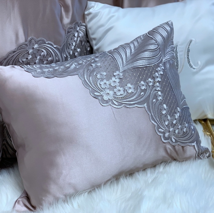 91家纺网 家纺一手货源 找家纺 缔缦家纺 2022新款重磅真丝棉系列四件套-艾琳娜 香槟金