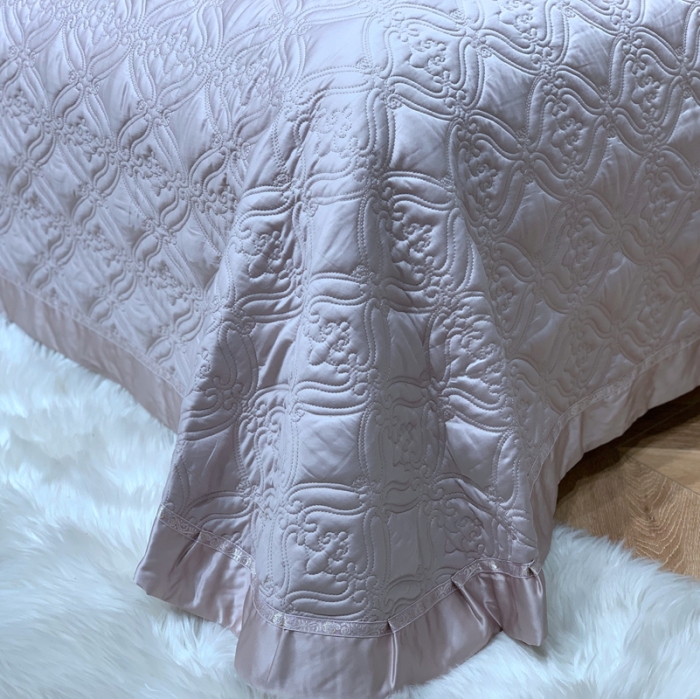 91家纺网 家纺一手货源 找家纺 缔缦家纺 2022新款重磅真丝棉系列四件套-艾琳娜 香槟金