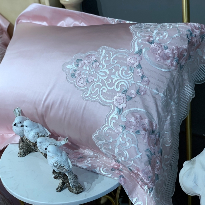 91家纺网 家纺一手货源 找家纺 缔缦家纺 2022新款重磅真丝棉系列四件套-蔷薇花园 粉