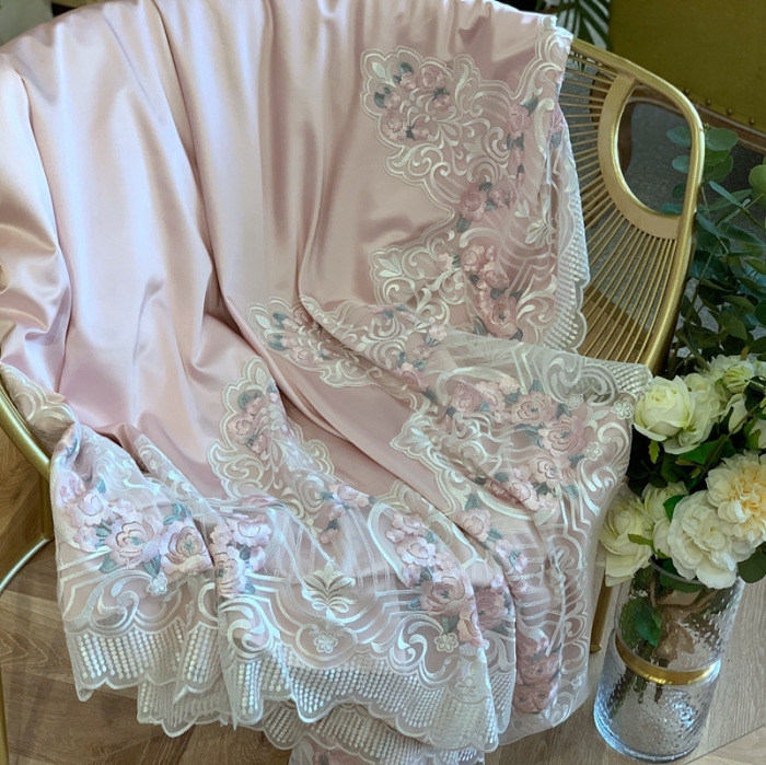 91家纺网 家纺一手货源 找家纺 缔缦家纺 2022新款重磅真丝棉系列四件套-蔷薇花园 粉